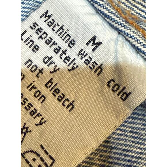 Vintage Kids Medium Warner Bros Cartoon Tasmanian Devil Outlaw Denim Jacket - Picture 14 of 16